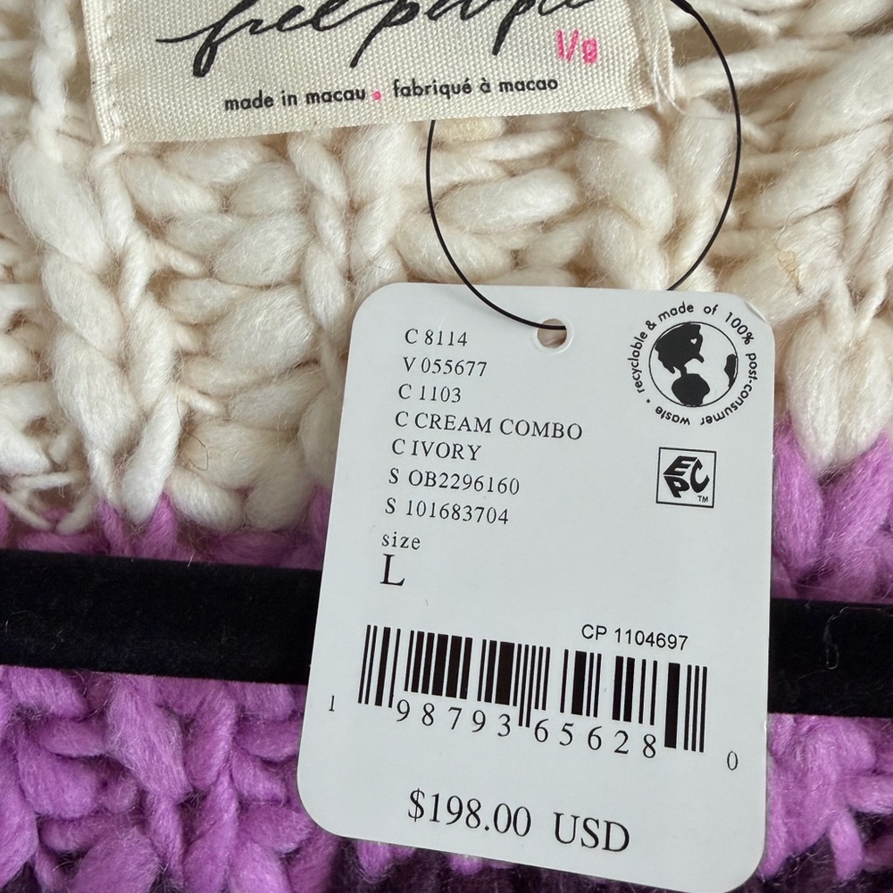 NWT Free People Myles Stripe Cardi size L - Picture 7 of 7